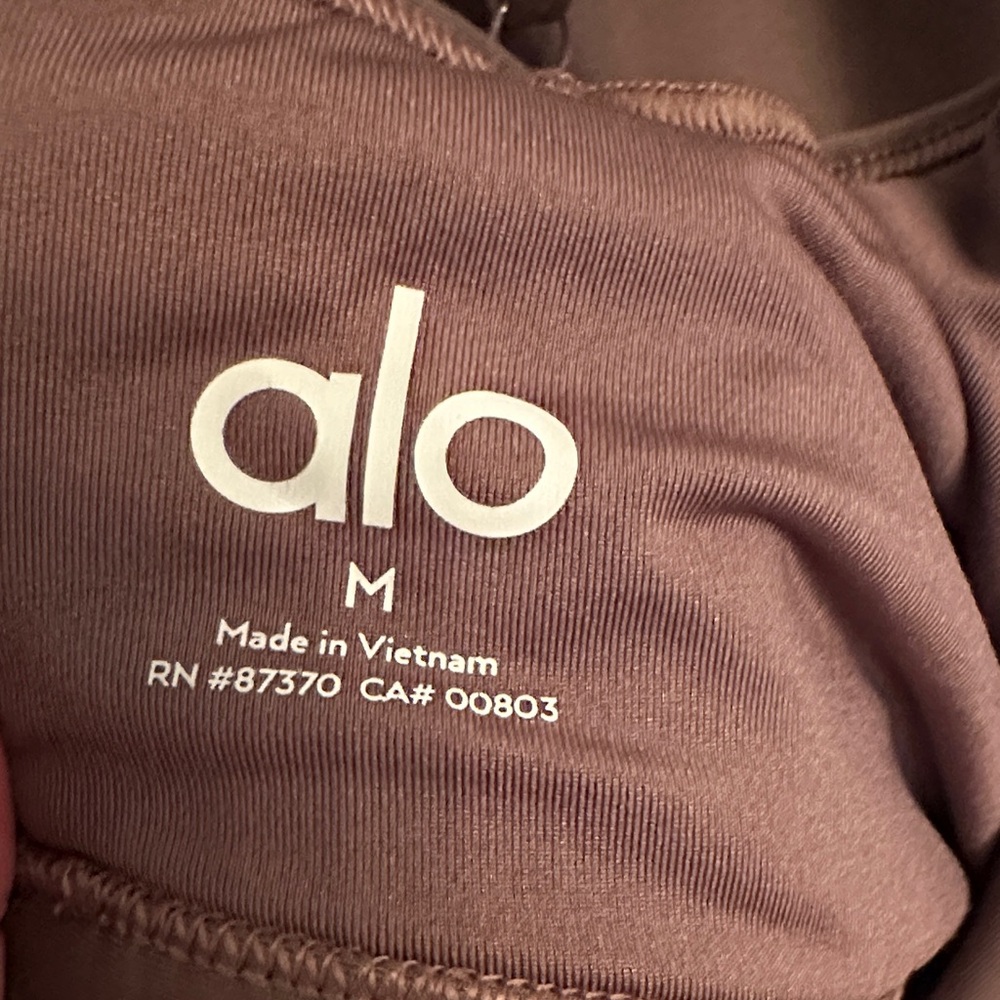 ALO Yoga Airlift Medium Brown Leggings & Sports Bra Set - Picture 2 of 9